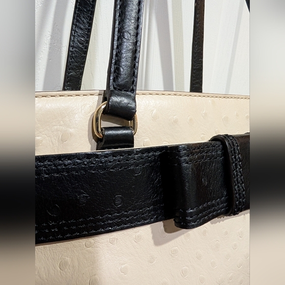 Kate Spade Harmony Valencia Road Medium tote bag Black & White Ostrich Leather - Picture 5 of 16